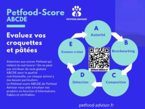 Le Petfood-score ABCDE de Petfood Advisor vous guide dans vos choix de croquettes et pâtées